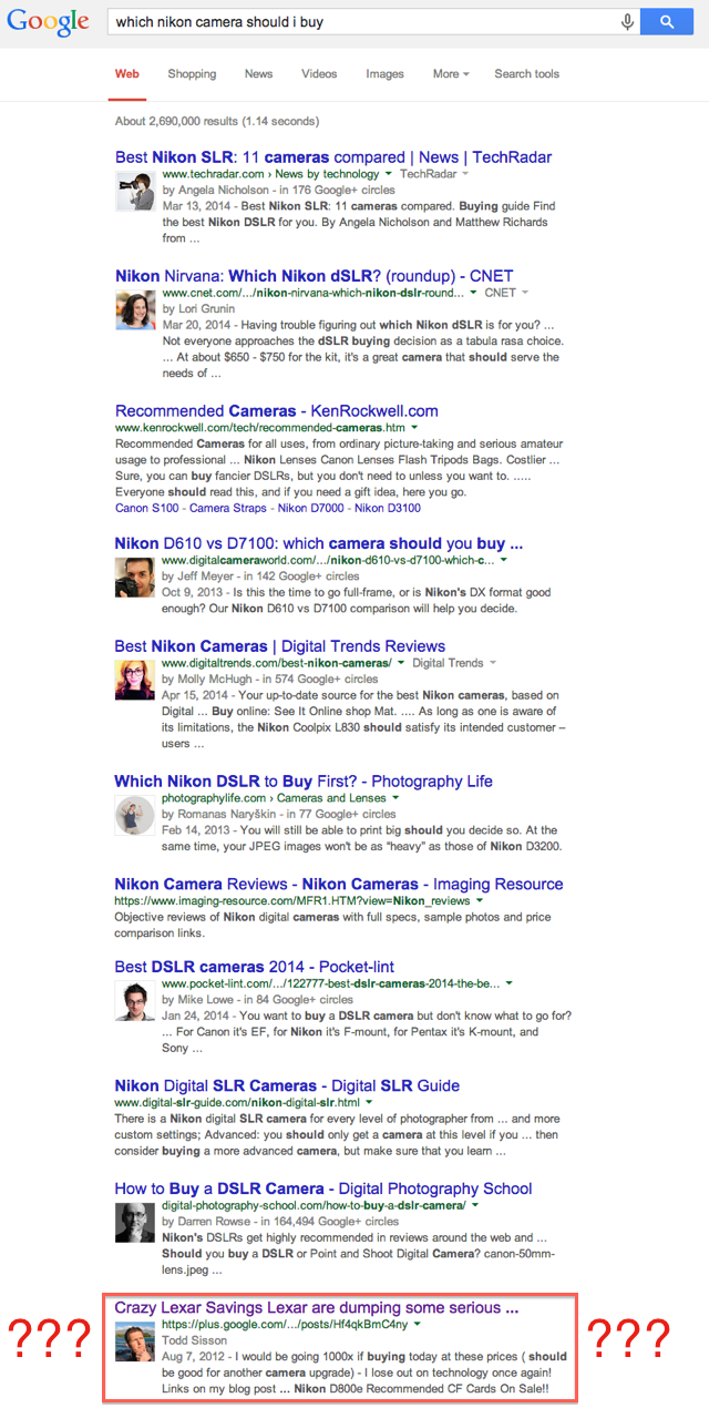 Google Plus Bad Search Results