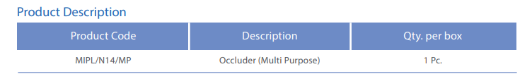 Occluder Description Table